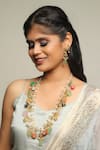 Buy_Ishhaara_Multi Color Embellished Stone Necklace Set _at_Aza_Fashions