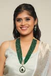 Buy_Ishhaara_Green Diamonds, Stones American Embellished Necklace Set _at_Aza_Fashions