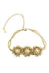 Shop_Vaidaan_Gold Plated Dandelion Choker _at_Aza_Fashions