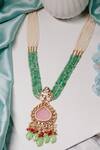 Shop_Ishhaara_Multi Color American Diamond Embellished Long Pendant Necklace _at_Aza_Fashions