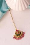 Shop_Ishhaara_Multi Color Bead Embellished Maangtikka _at_Aza_Fashions