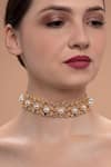 Buy_ISHARYA_White Pearl Amara Embellished Choker Necklace _at_Aza_Fashions