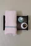 Buy_Design Gaatha_Pink 100% Cotton Embroidery Hand Bath Towel 2 Pcs Set _at_Aza_Fashions