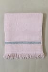 Shop_Design Gaatha_Pink 100% Cotton Embroidery Hand Bath Towel 2 Pcs Set _at_Aza_Fashions