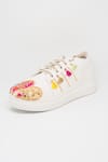 Shop_The Saree Sneakers_Multi Color Embroidered Gota Sneakers _at_Aza_Fashions