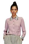 Buy_Pocketful Of Cherrie_Purple 100% Viscose Hand Embroidered Thread Work Cut Jewelled Shirt  _at_Aza_Fashions