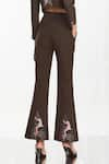 Pocketful Of Cherrie_Brown Stretchable Suiting Fabric Statement Tailored Trousers  _Online_at_Aza_Fashions