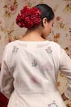 Shop_Vrinda by Pundrik Dubey_Ivory Chanderi Silk Embroidered Floral Round Kurta Pant Set _Online_at_Aza_Fashions