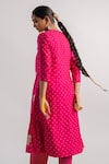 Tussah by Siddhi Shah_Pink Kurta  Slub Silk Hand Embroidered Sequins Round Work And Pant Set  _Online_at_Aza_Fashions