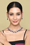Buy_Nazaakat By Samara Singh_Blue Crystals Embellished Necklace Set _at_Aza_Fashions