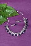 Shop_Nazaakat By Samara Singh_Blue Crystals Embellished Necklace Set _at_Aza_Fashions