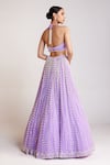 Shop_Vvani by Vani Vats_Purple Georgette Embellished Pearls Chandelier Embroidered Skirt And Top Set _at_Aza_Fashions