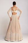 Shop_Vvani by Vani Vats_Beige Blouse And Lehenga Georgette Embellished Pearls Chandelier Bridal Set _at_Aza_Fashions