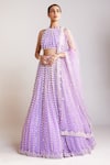 Buy_Vvani by Vani Vats_Purple Blouse And Lehenga Georgette Embellished Chandelier Embroidered Skirt Set _at_Aza_Fashions