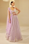 Shop_Vvani by Vani Vats_Purple Blouse And Lehenga Georgette Embellished Pearls Drop Bridal Set _Online_at_Aza_Fashions