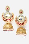 Dugran By Dugristyle_Multi Color Kundan And Stone Embellished Jhumkas _Online_at_Aza_Fashions