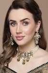 Buy_Dugran By Dugristyle_Multi Color Kundan And Faux Emerald Embellished Choker Necklace _at_Aza_Fashions