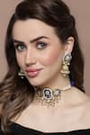 Buy_Dugran By Dugristyle_Multi Color Kundan Meenakari Work Embellished Necklace Set _at_Aza_Fashions