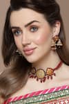 Buy_Dugran By Dugristyle_Multi Color Pearls Kundan And Embellished Necklace Set _at_Aza_Fashions