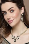 Buy_Dugran By Dugristyle_Multi Color Pearls, Fabric Carved Paisley Kundan Embellished Necklace Set _at_Aza_Fashions
