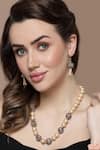 Buy_Dugran By Dugristyle_Multi Color Pearls, Stones Embellished Necklace Set _at_Aza_Fashions
