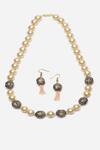 Dugran By Dugristyle_Multi Color Pearls, Stones Embellished Necklace Set _Online_at_Aza_Fashions