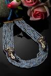 Shop Dugran By Dugristyle Multi Color Peacock Ornamented Necklace at Aza Fashions Shop_Dugran By Dugristyle_Multi Color Peacock Ornamented Necklace _at_Aza_Fashions
