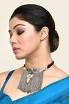 Buy_Kohar By Kanika_Silver Plated Tassel Embellished Necklace_at_Aza_Fashions