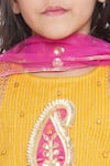 Little Bansi_Yellow Cotton Embroidered Thread Kurta Salwar Set _at_Aza_Fashions