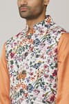 Buy_Spring Break_Multi Color Cotton Silk Printed Floral Bundi And Kurta Set_Online_at_Aza_Fashions