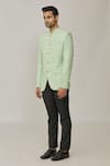 Buy_Spring Break_Green Polyester Cotton Embroidery Chikankari Jodhpuri Jacket_Online_at_Aza_Fashions