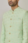 Shop_Spring Break_Green Polyester Cotton Embroidery Chikankari Jodhpuri Jacket_Online_at_Aza_Fashions