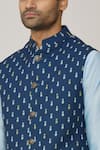 Spring Break Blue Polyester, Cotton Pineapple Print Bundi And Kurta Set at Aza Fashions Spring Break_Blue Polyester, Cotton Pineapple Print Bundi And Kurta Set _at_Aza_Fashions