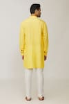 Shop_Spring Break_Yellow Polyester, Cotton Embroidery Geometric Kurta Set _at_Aza_Fashions