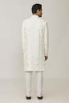 Shop_Spring Break_White Polyester Cotton Embroidery Lucknowi Sherwani Set _at_Aza_Fashions