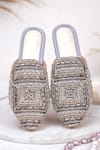 Buy_House Of Vian_Silver Stella Geometric Embellished Mules _at_Aza_Fashions
