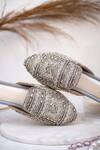 Buy_House Of Vian_Silver Stella Geometric Embellished Mules _Online_at_Aza_Fashions