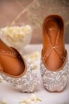 Shop_House Of Vian_Silver Safiya Embroidered Juttis _at_Aza_Fashions