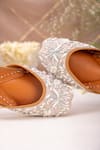 House Of Vian_Silver Safiya Embroidered Juttis _Online_at_Aza_Fashions