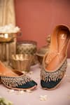 Shop_House Of Vian_Green Zahra Embellished Juttis _at_Aza_Fashions