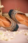 House Of Vian_Green Zahra Embellished Juttis _Online_at_Aza_Fashions