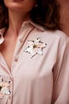 Shop_Palak Khandelwal_White Cotton Sequins, Pearls Collared Embroidered Shirt _Online_at_Aza_Fashions