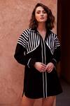 Buy_Palak Khandelwal_Black Linen Cotton Shirt Collar Stripe _at_Aza_Fashions