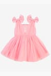 Saka Designs_Pink Polyester Flared Dress _at_Aza_Fashions