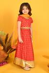 Saka Designs_Red Cotton Printed Lehenga Set _Online_at_Aza_Fashions