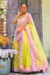 Buy Moledro Yellow Organza, Net Sequins, Beads, Cut Work, Amora Ombre Lehenga Set at Aza Fashions Buy_Moledro_Yellow Organza, Net Sequins, Beads, Cut Work, Amora Ombre Lehenga Set _at_Aza_Fashions