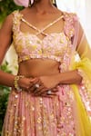 Shop Moledro Yellow Organza, Net Sequins, Beads, Cut Work, Amora Ombre Lehenga Set Online at Aza Fashions Shop_Moledro_Yellow Organza, Net Sequins, Beads, Cut Work, Amora Ombre Lehenga Set _Online_at_Aza_Fashions