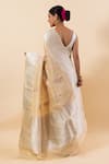 Shop_TaBa Kashi By Artika Shah_Beige Tussar Silk Woven Tifli Butta Handloom Saree With Running Blouse  _at_Aza_Fashions