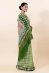 Buy_TaBa Kashi By Artika Shah_Green Chanderi Silk Digital Print Madhubani Saree With Running Blouse  _Online_at_Aza_Fashions