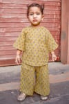 Buy_Gulabo Jaipur_Yellow Cotton Floral Print Top And Pant Set _at_Aza_Fashions